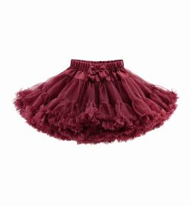 Tiulowa spódniczka pettiskirt bordowa