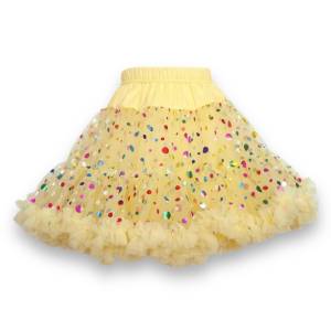 Tiulowa spódniczka pettiskirt konfetti cytrynowa