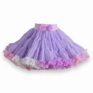 Tiulowa spódniczka pettiskirt lila tęcza